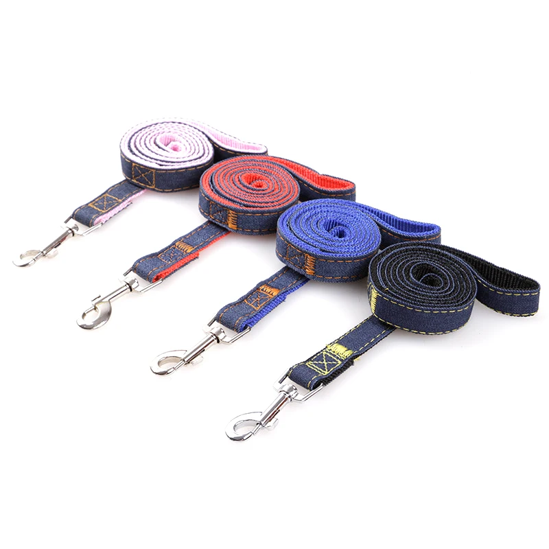 2017 Pet Supplies Puppy Dog Harness Collar Leash Set Adjustable Jeans Denim Traction Belt for Training Walking Products|collar leash set|dog harness