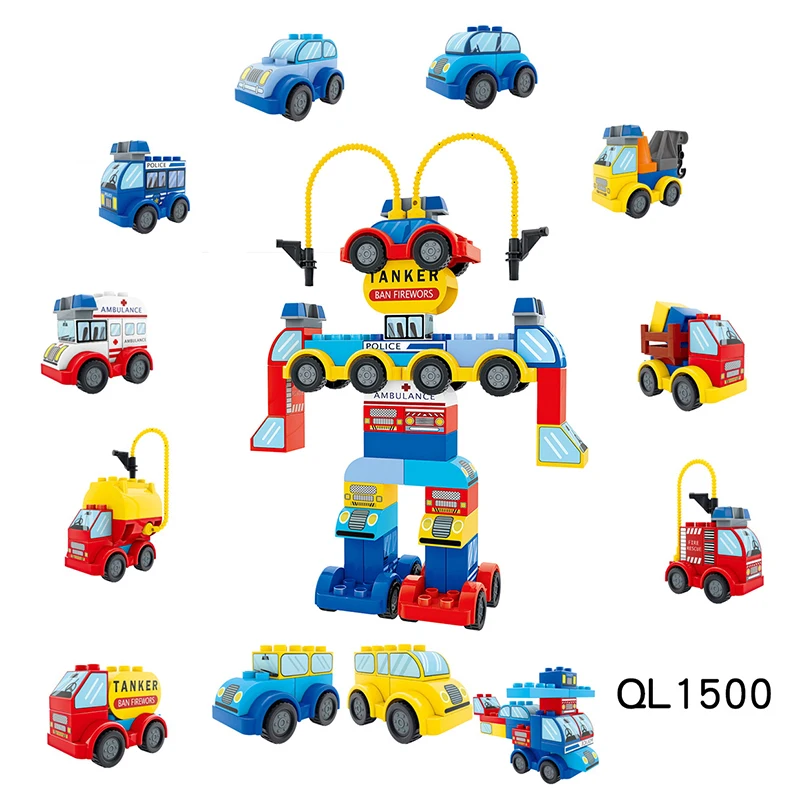 71Pcs Duploed Transformable Robot Truck Model Building Blocks Sets DIY Toy Compatible Legoings City Big Size Vehicle Kid Gifts