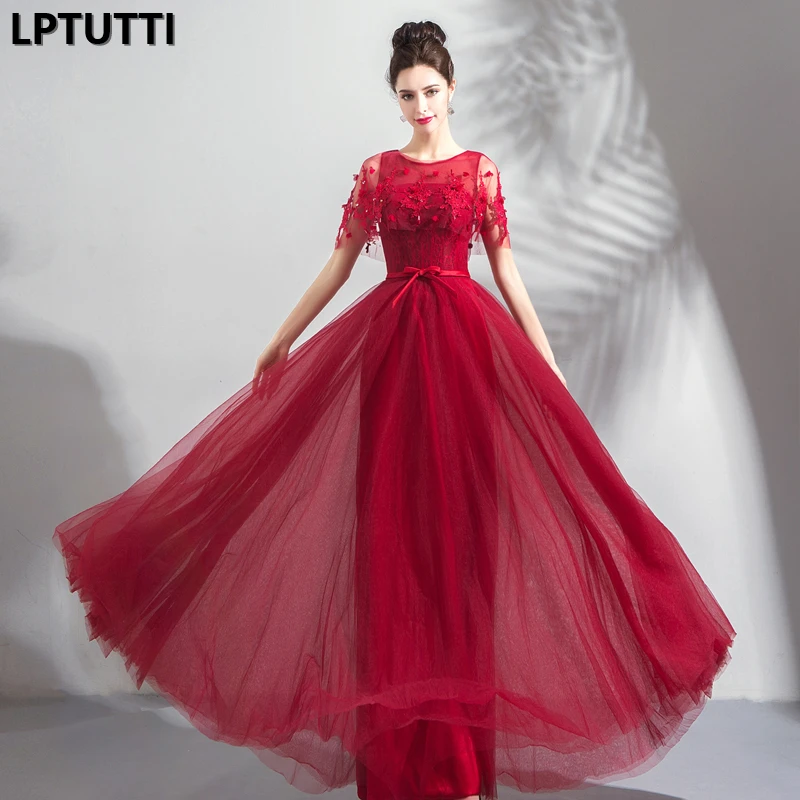 

LPTUTTI Embroidery Crystal New For Women Elegant Date Ceremony Party Prom Gown Formal Gala Events Luxury Long Evening Dresses