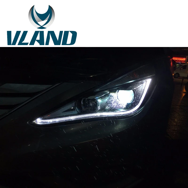 Top VLAND Factory For Car Head Lamp For Sonata 2011 2012 2013 2014 2015 LED Headlight With Day Ligth DRL H7 Xenon Lamp Plug And Play 2