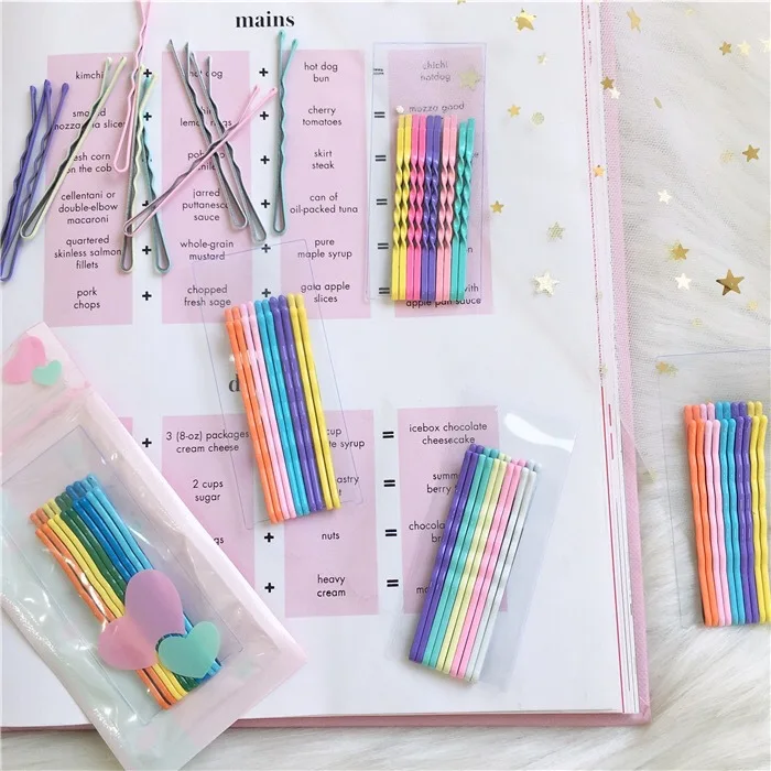 

10pcs Hair Clips Wave Barrette Candy Color Bobby Pins for Women Girls Headwear Accessories Hairpin