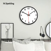 

M.Sparkling decorative wall clock fashion new creative brief round wall clock black and white Alphabet dial dining room clock