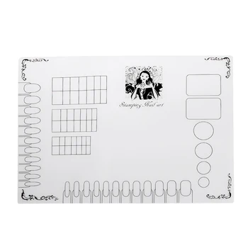 

1 PC Fashion Washable Beauty Nail Art Soft Clear Silicone Nail Polish Pad Work Space Stamping Plate Transfer Mat