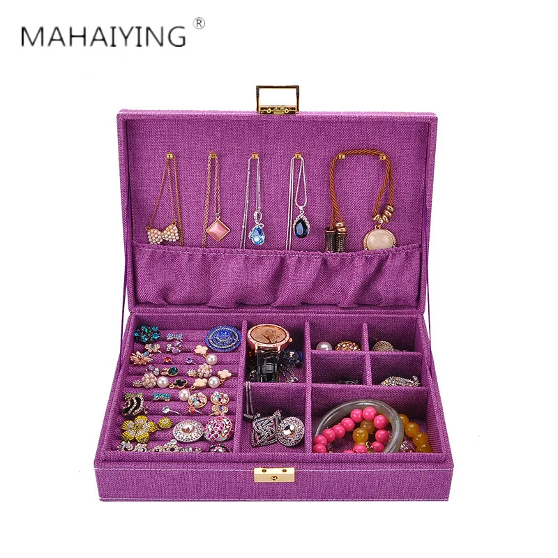 

Velvet Travel Jewelry Packing Box Earrings Display Carrying Case Cosmetic Makeup Organizer Rings Organizer Jewellry Casket