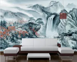 Beibehang пользовательские обои 3d росписи декора дома китайской тушью пейзаж мраморный ТВ диван фоне фрески обои для стен 3 d