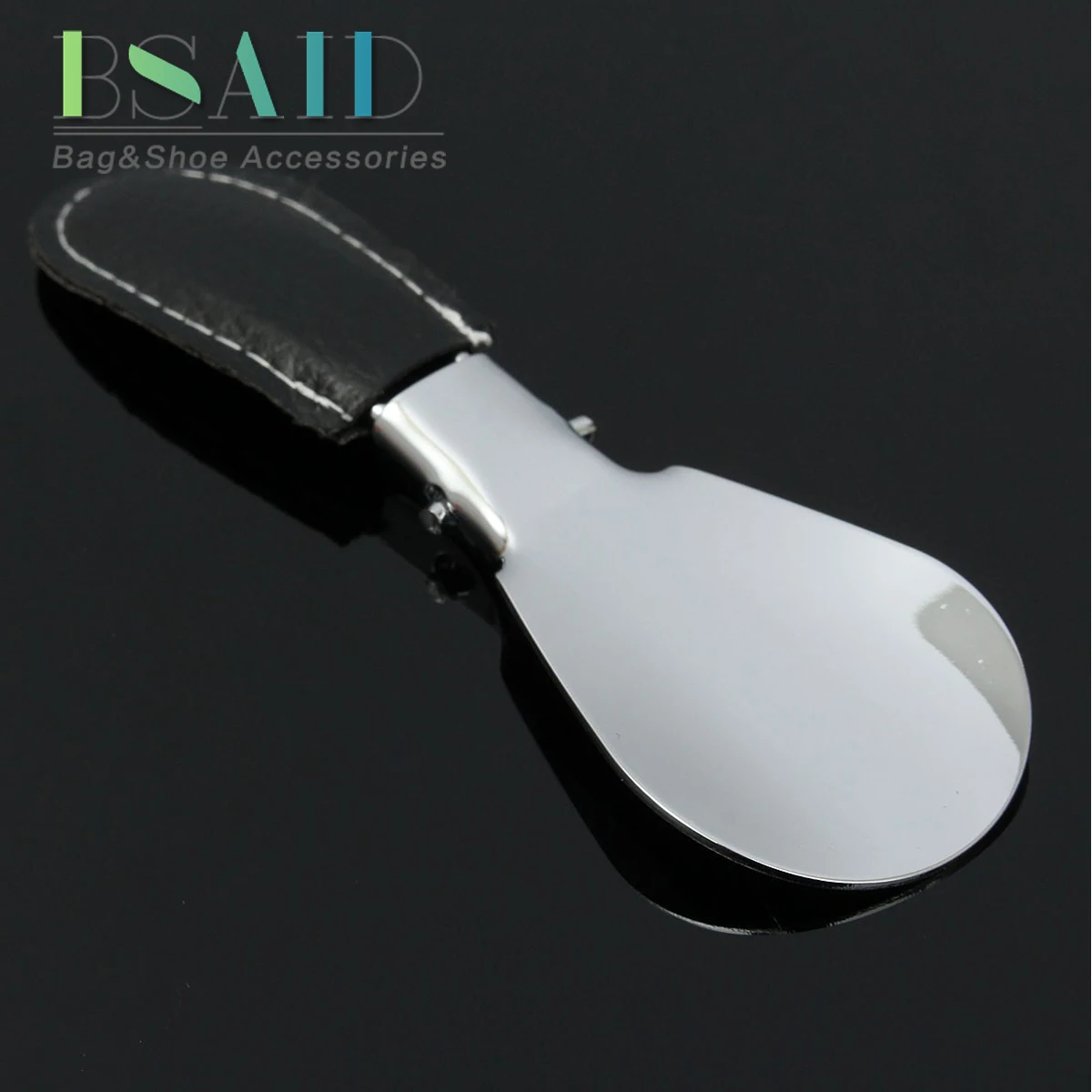 

BSAID Professional Shoe Horn Stainless Foldable PU Leather Handle Easy to Carry Quality Durable12*3.5cmShoehorn For Men Women