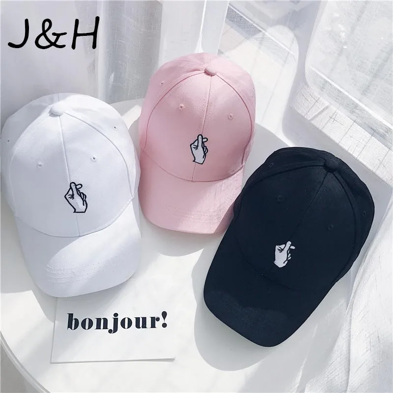 

Fashion Love Gestures Finger Embroidery Golf Baseball Cap bone Men Women Snapback Caps Little Heart Love Sun Hat gorras