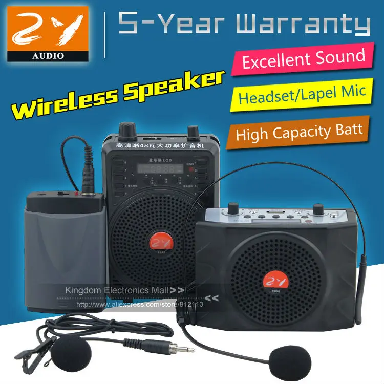 Free Shipping Portable Wireless Headset Lapel Microphone Guitar Speaker