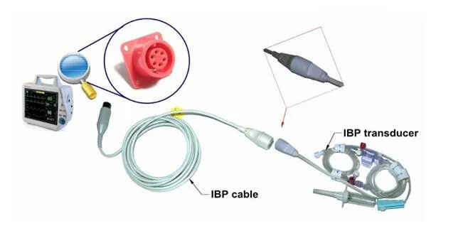 cabo adaptador para transdutor ibp vermelho 10pin