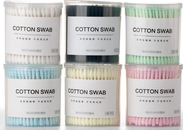 200pcs/barrel Color cotton swabs Double Head Disposable Powerful
