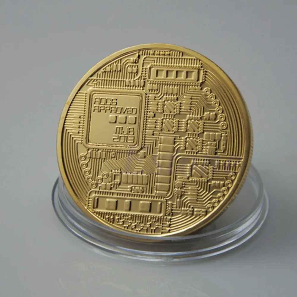 1 x позолоченная монета Биткойн Коллекционная арт-коллекция монет btc подарок физический
