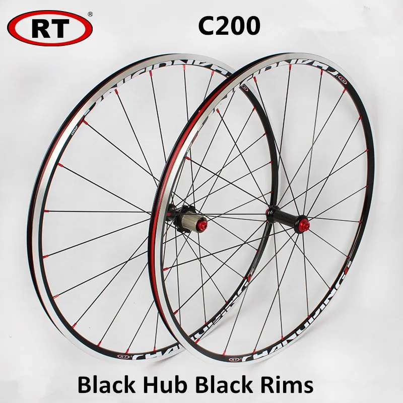 MEROCA C200 700C карбоновые колеса для шоссейного велосипеда, обод барабана, 6 когтей, 120 кольцо, герметичный подшипник, колеса для гоночной колесной установки, диски - Цвет: Черный