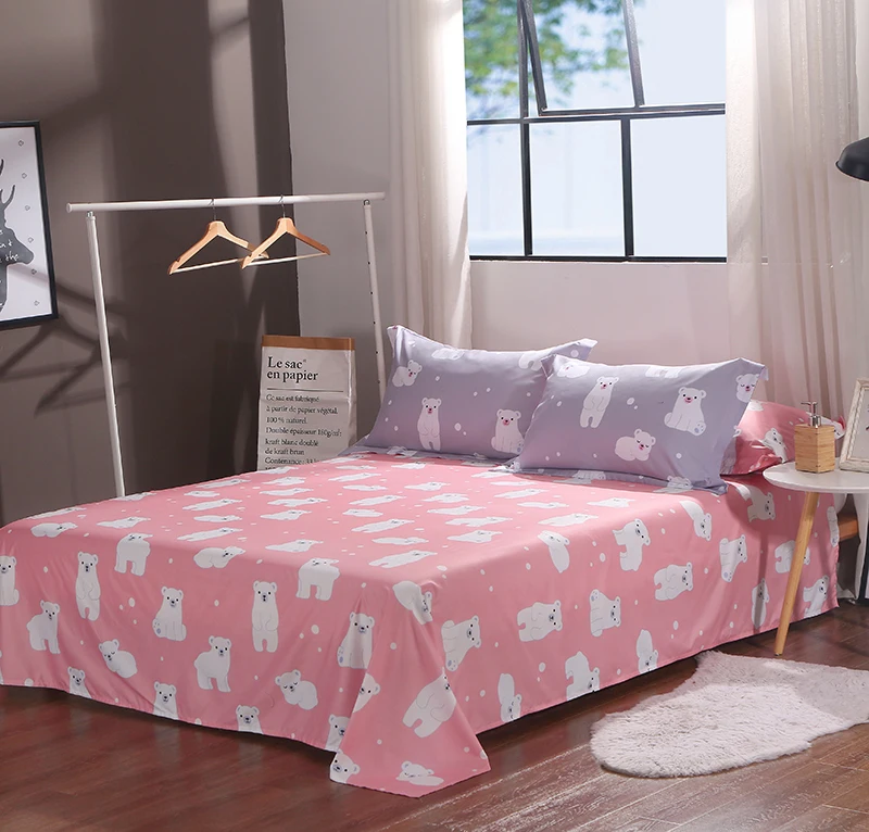Solstice домашний текстиль серый розовый пододеяльник наволочка простыня Polar Bear детский комплект постельного белья для девочек-подростков Комплект постельного белья King queen