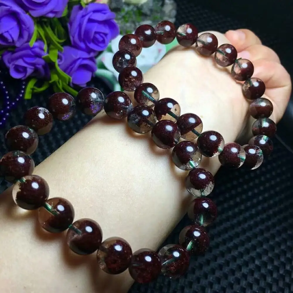 FREE SHIPPING Natural Crystal Bracelet Phantom Ghost Quartz 11.8 11mm AAA (CXin Bracelets