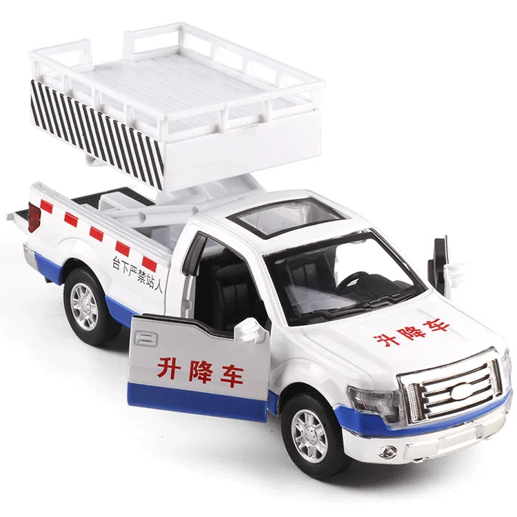 

1:32 alloy pull back Alloy pickup truck,high imitation Lifting engineering car,open door music &flash& toy vehicles, wholesale