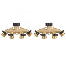 Электрический клапан 3/4 дюймов Латунь 4 способ распределительное устройство поливного шланга сопло переключатель кран разъемы для орошения сада Электрический магнитный