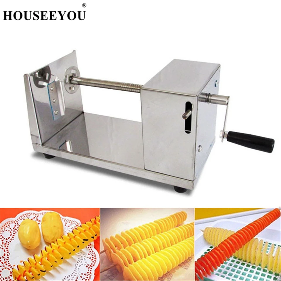 

HOUSEEYOU Tornado Potato Cutter Machine Spiral Cutting Machine Chopper Chips Slicer Grinder Kitchen Accessories Cooking Tools