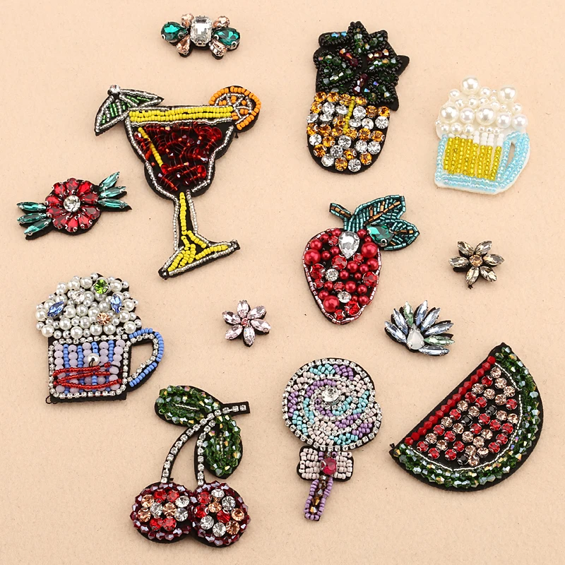 

New arrival 5 pcs crystal hotfix rhinestones Handmade patches sew on Motif Applique bag hat shoe diamond decor accessory diy