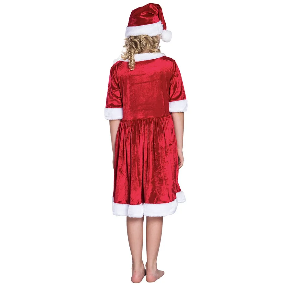 В европейском и американском стиле Новое поступление на Новый год Костюмы Санта-Клауса для красное платье для девочек детские