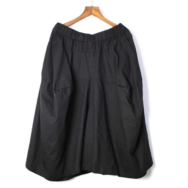 

2019 Spring Big Size Skirts New Style of Cotton Hemp Half-length Skirt In Spring and Summer Cotton Casual Solid