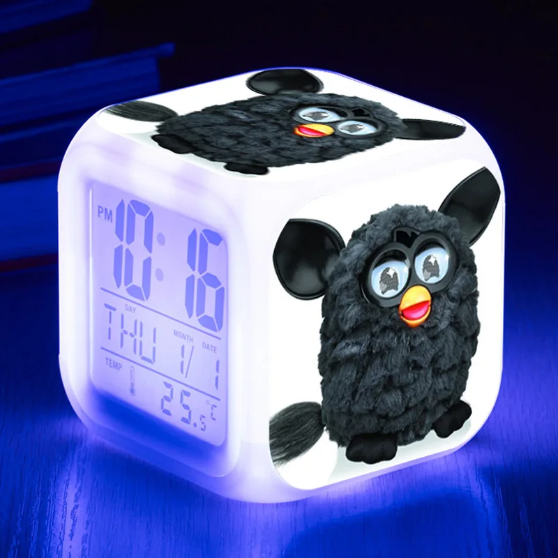 

[Wanpy Family] Furby alarm clock For Children's room bedroom bedside desktop color changing digital alarm clock