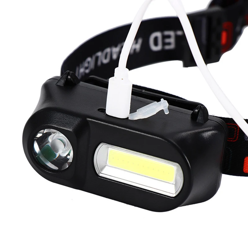 COB LED Headlight Headlamp Head Lamp Flashlight USB Rechargeable Headlamps 18650 Torch Camping Hiking Night Fishing headlight