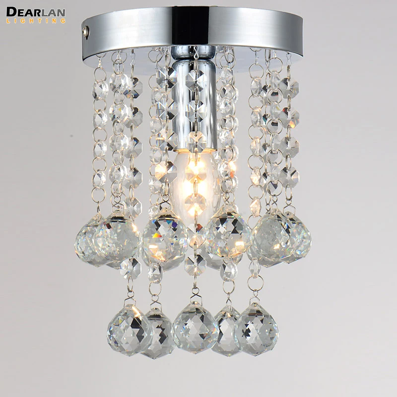 

HOT! Modern Crystal Ceiling Light Fixture Small Crystal lustre Lamp Crystal Light for Aisle Hallway Porch Corridor Staircase