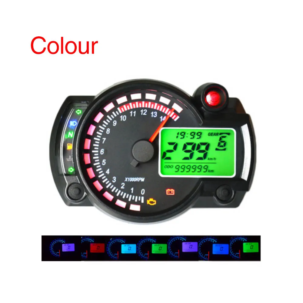 ZSDTRP 15000 об/мин современный RX2N аналогичный ЖК цифровой одометр для мотоцикла KOSO Спидометр Регулируемый Макс 299 км/ч 7 цветов - Цвет: color