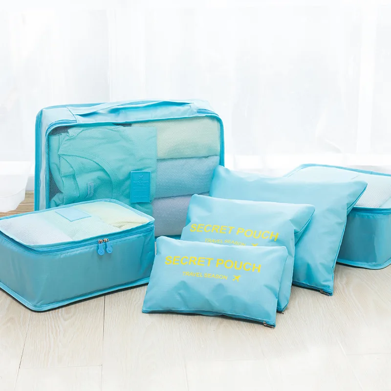 DLYLDQH 6 шт. сумка для хранения одежды для путешествий набор тележка чехол Обувь Одежда сортировочный Органайзер Домашний разделитель для шкафа контейнер для организации