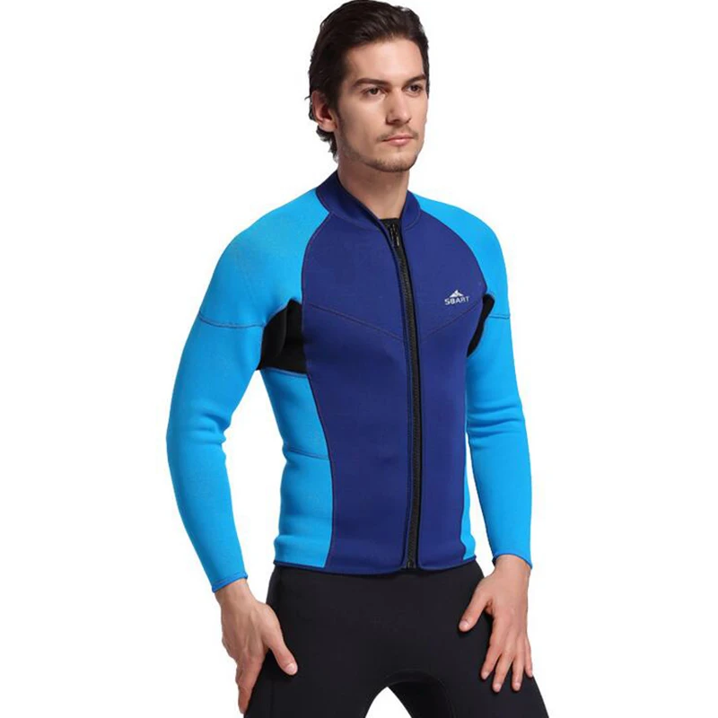 Mens Wetsuit Jacket 3mm Snorkeling Surfing Jacket Thermal Tops Front