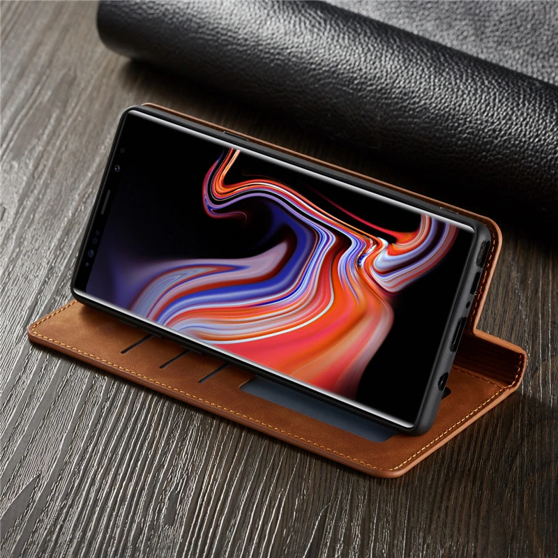 جلدية فاخرة Note9 حقيبة لهاتف سامسونج غالاكسي ملاحظة 9 المغناطيسي محفظة فليب حامل بطاقة حامل حقيبة كتب 360 غطاء للحماية Carcasa
