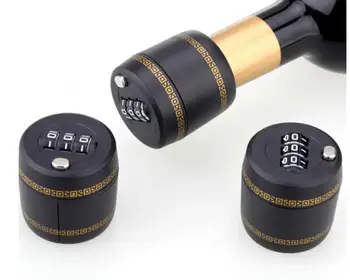

DHL 50 pieces Plastic Bottle Password Lock Combination Lock Wine Stopper Vacuum Plug Device Preservation For Furniture Hardware