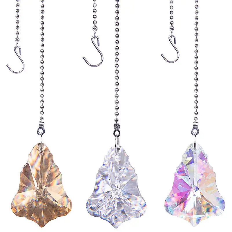 H&ampD Crystal Maple leaf Prisms Rainbow Suncatcher Hanging Window Pendant Pack of 2 | Дом и сад