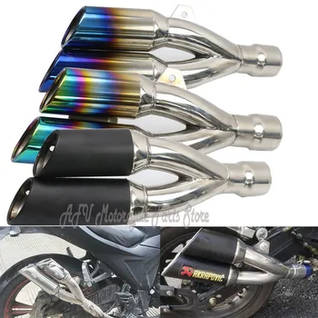 

Inlet 51MM Exhaust Pipe Motorcycle Thunderbolt Stainless Steel Universal Motorcycle Exhaust muffler Pipe With DB Killer