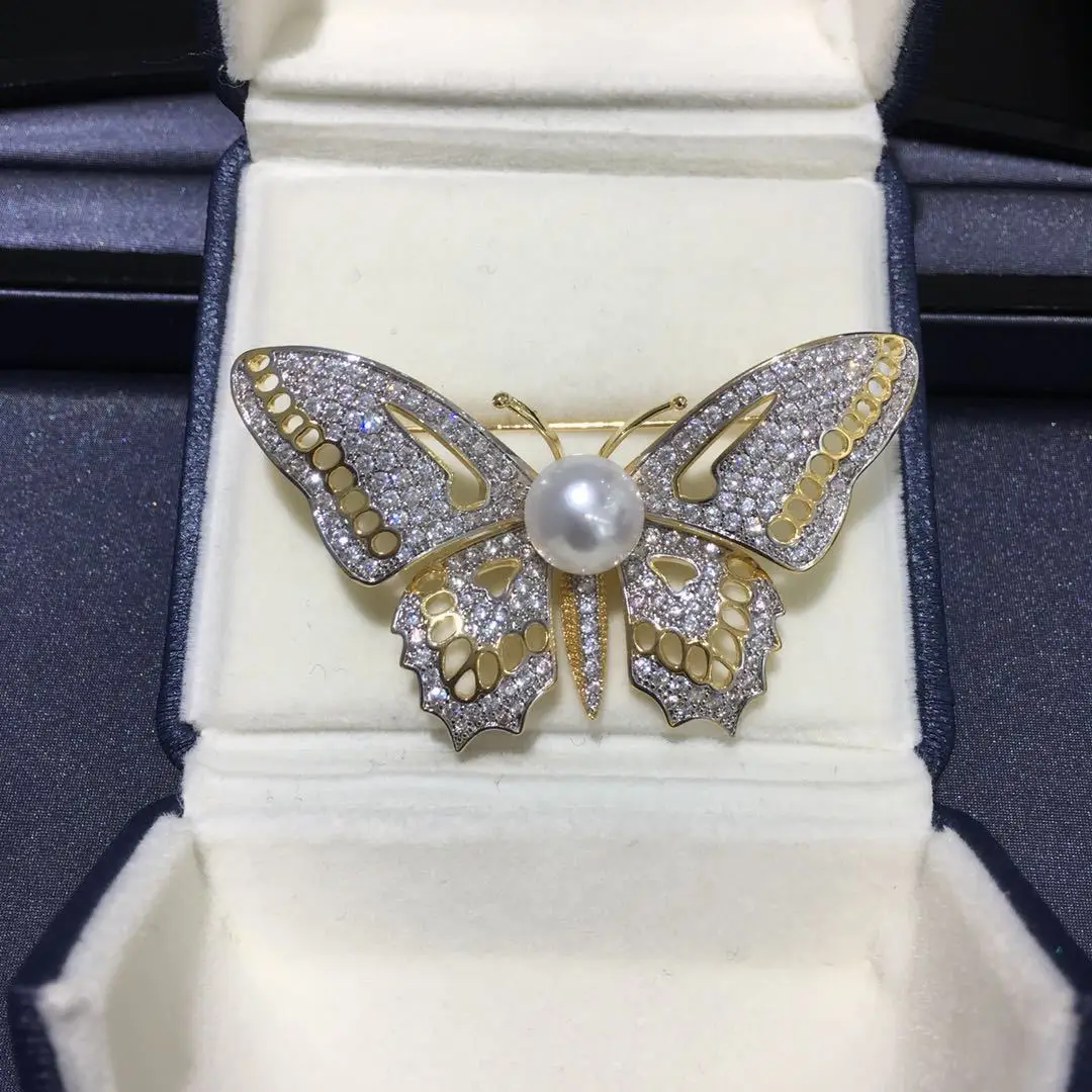 

pearl brooch brooches zircon insects butterfly pin hollow out a word in Europe and the exaggeration ladies clothing