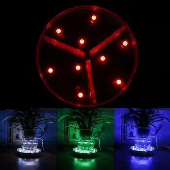 

10cm 9LEDs 2W LED RGB Round Base Vase Light With Remote Control For Home Wedding Decorative Lights