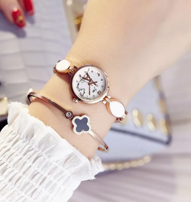 

2018 New famous brand ladies Watch Women Stainless Steel Quartz Fashion Bracelet Watch Ladies Rhinestone Watches reloj muje