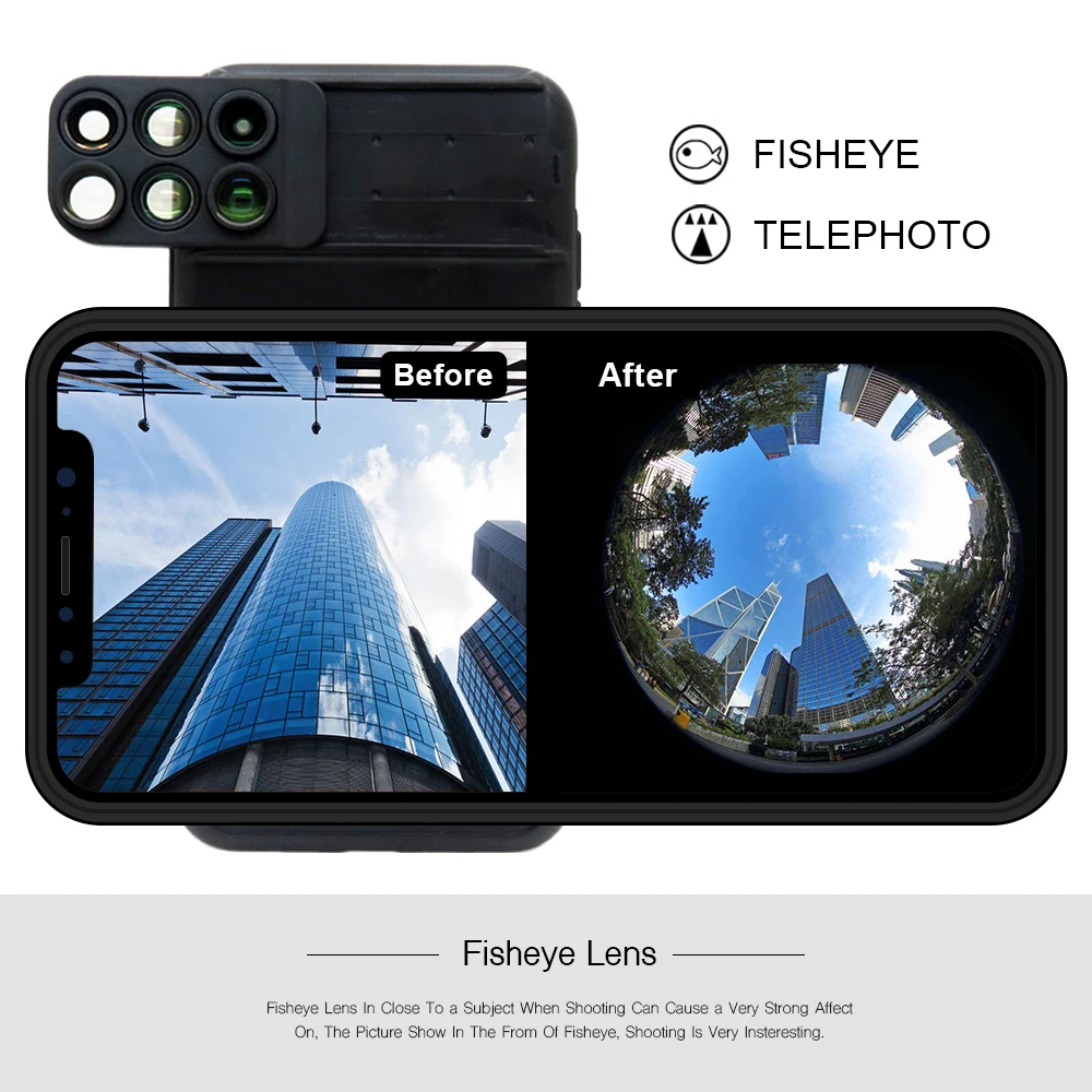 HD объектив камеры мобильный чехол для телефона для iPhone X XS XR XS MAX рыбий глаз широкоугольный Макро телескоп объектив чехол для телефона для iPhone XS MAX