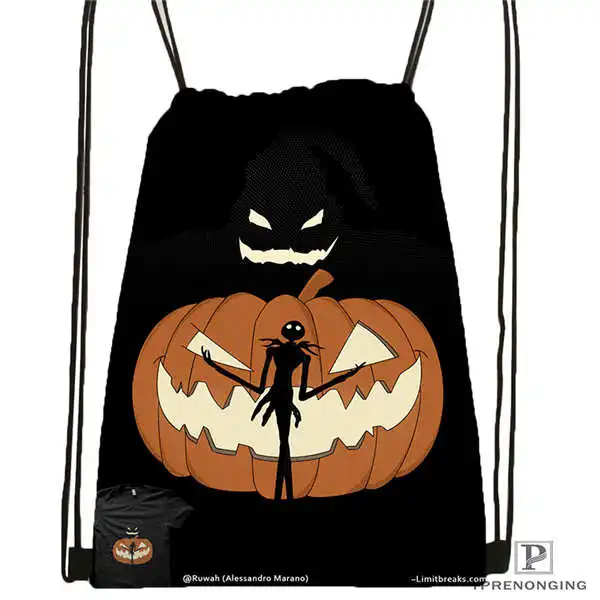 Custom HThe-nightster-Before-Christmas походная сумка на шнурке милый рюкзак для детей(черная спинка) 31x40 см#180612-02-35 - Цвет: Drawstring Backpack