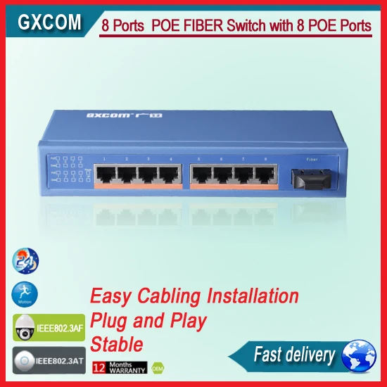 

8 ports POE FIBER Switch with 8 POE Ports,power to IP Camera and Wireless AP,stable adn affordable