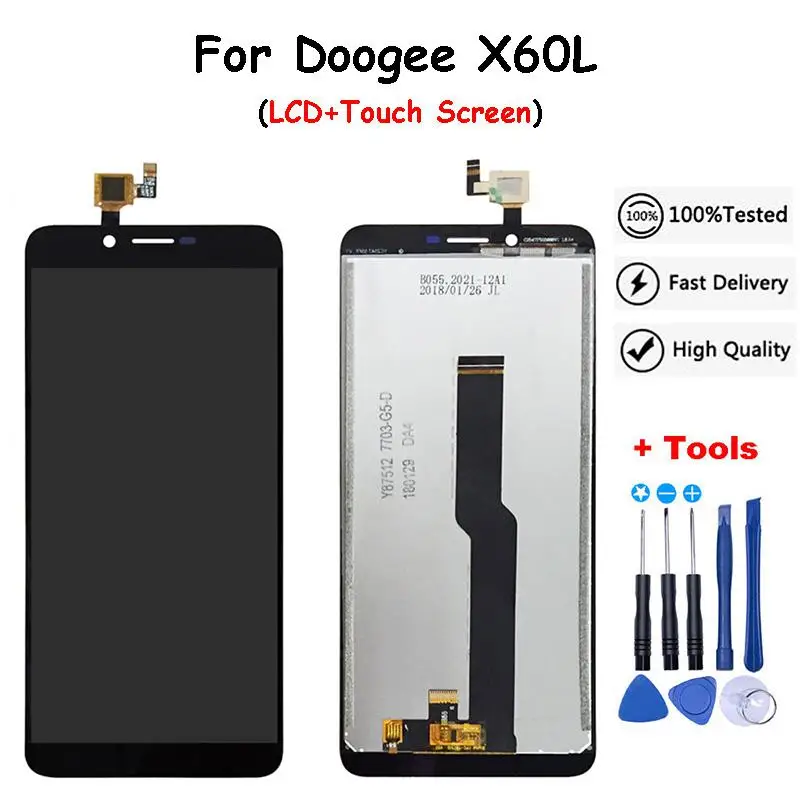 Для Doogee X60L ЖК-дисплей+ инструмент для ремонта сенсорного экрана в сборе запчасти 5,5 дюйма Замена+ Инструменты для X60 L - Цвет: For X60L