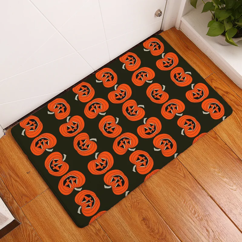 Halloween Pattern Home Entrance Door Mats Anti-slip Kids Bedroom Bedside Foot Pads Washable Kitchen Decor Carpet Bedside Rugs