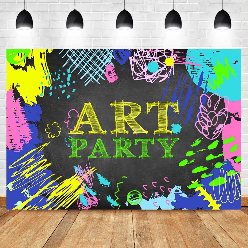 

NeoBack Chalkboard Art Paint Splatter Photo Background Graffiti Wall Painting Artist Birthday Party Booth Backdrop Photo Studio