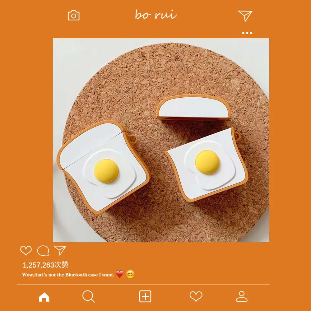 Новое поступление, 3D хлеб для тостов, брелок для яиц, силиконовый чехол, Apple Airpods, беспроводные Bluetooth наушники, защитный Брелок «Обложка»