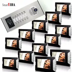 Smartyiba 7 "RFID 12 единиц Квартира видео дверные Системы домофон Поддержка разблокировка удостоверение личности видео-телефон двери для дома