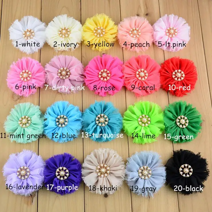 

30PCS 7CM chiffon flower for kid headband DIY craft can choose colors(HMF-76)