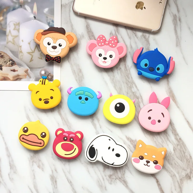 3D Cartoon Animals Lovely Silicone Phone Air bag stand holder Sticker for iPhoneX iPad cellphone accessories