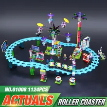 New LEPIN 01008 Friends Amusement Park Roller Coaster Building Block Kits Minifigures Blocks Bricks Girl Toys legeo 41130