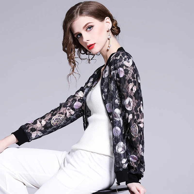 D'impression Été Dames white Tops Longues Mousseline Black Veste À Soie Nouvelle De Col Fille Printemps Arrivée Vestes Mode Femmes Montant Pour Jaqueta En Manches Et qCx4v11fHw