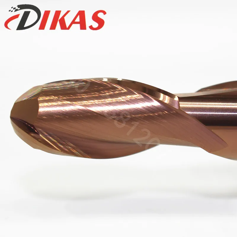 Dikas 55HRC R2 * D4 50L 2F материал карбидные сферические концевые фрезы 2 канавки 4 мм